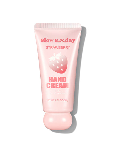 Crème pour les mains Slow Sunday à la fraise, parfumée, pour les mains sèches, crème de soin des mains, hydratante et nourrissante, apaisante pour la peau, nutrition profonde, format voyage, avec plusieurs huiles végétales, convient pour l'été, Y2K, idéal
