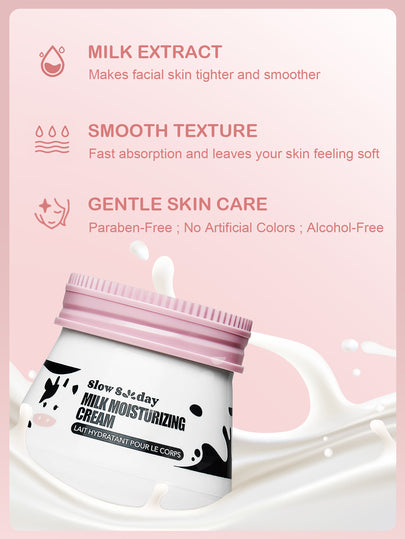 Crème hydratante au lait Slow Sunday, lait, hydratante, éclaircissante et raffermissante pour la peau, K Beauty, bon choix pour les vacances, les essentiels de voyage, Halloween, convient aux soins de la peau en été