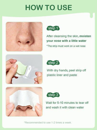 SlowSunday Bandelettes pour le nez au thé vert, éliminent les points noirs et débouchent les pores, nettoyage en profondeur, contrôle du sébum, 10 pièces, idéal pour les fêtes et Halloween