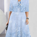 Ensemble Quotidien Élégant et Chic pour Femme (Veste à Manches Courtes + Robe Cami à Col Rond) avec un Imprimé Floral Géométrique Intégral, Cette Tenue Polyvalente est Parfaite pour le Quotidien, les Voyages ou les Rendez-vous en Soirée