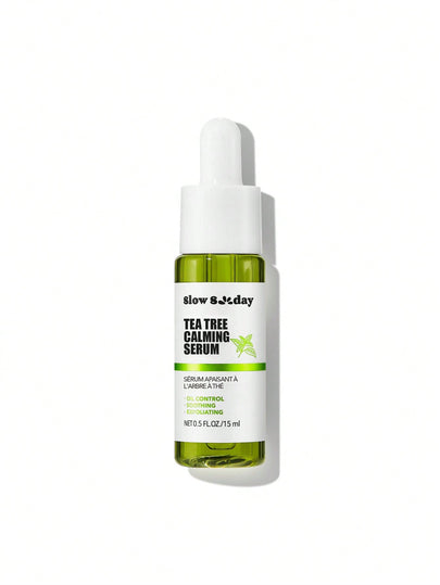 Sérum SlowSunday Blemish Tea Tree, avec Niacinamide, Huile de Tea Tree & Acide Salicylique, Contrôle du Sébum, Unifie le Teint du Visage, Convient pour l'Été & l'Automne, Y2K, Pour Fêtes & Cadeaux, Idéal pour Fêtes, Halloween