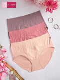 3 pièces Culottes triangle sans couture grande taille pour femmes, couleur unie, décontractées pour un usage quotidien