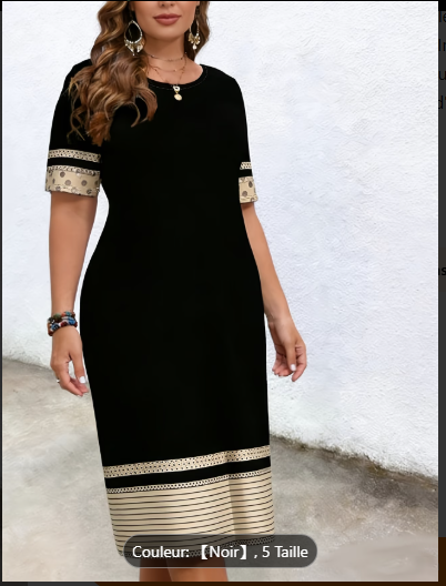 Robe grande taille à Manches courtes