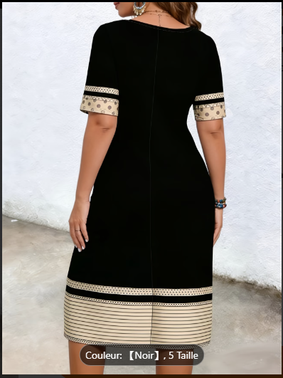 Robe grande taille à Manches courtes