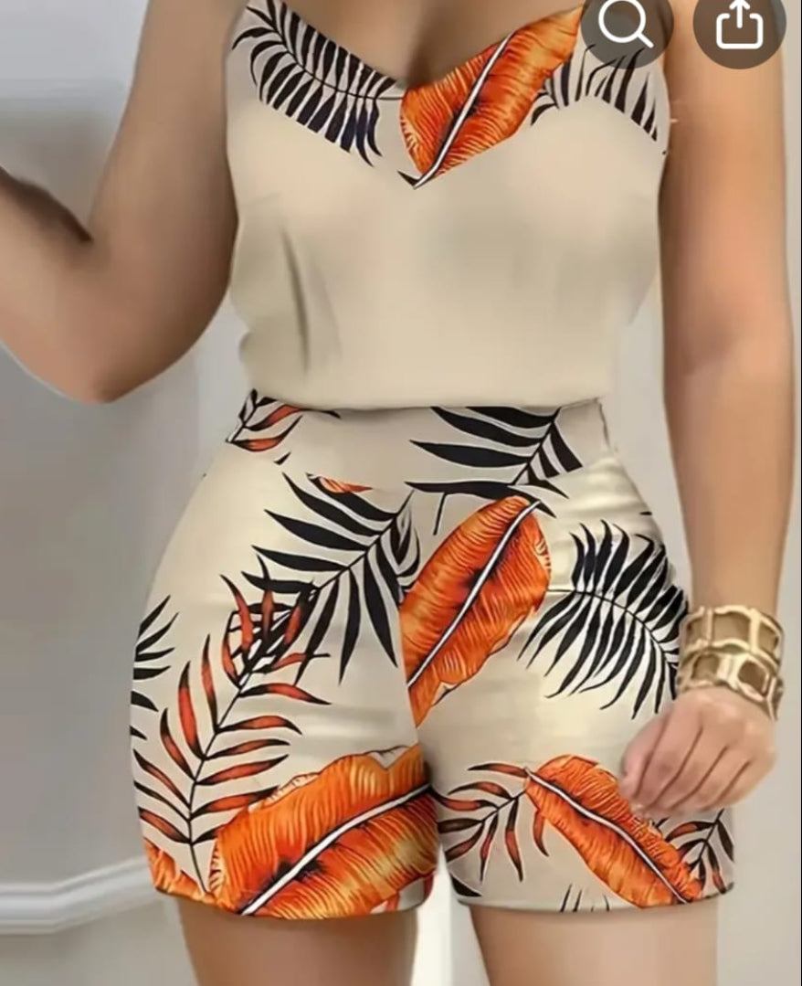 ensemble camisole et short tropical d'Eté