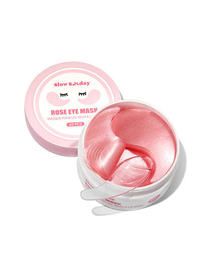 Masque pour les yeux SlowSunday Rose, 60 pièces, masque pour les yeux au collagène coréen, avec extrait de rose & collagène & hyaluronate de sodium, atténue les poches sous les yeux, améliore les cernes, illumine le contour des yeux, Y2K, cadeaux, convien