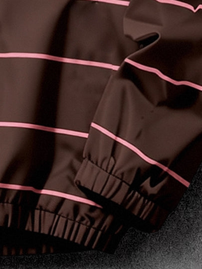 Manfinity EMRG Veste zippée à imprimé étoiles et rayures pour hommes
