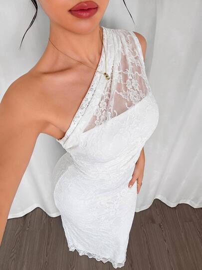 Firerie Robe longue ajustée pour femme, style élégant romantique et sexy, col asymétrique, mode estivale pour le travail, convient pour soirée, dîner, mariage formel, mariage blanc