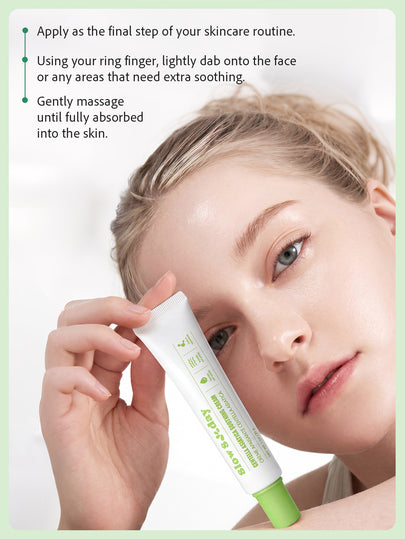 Crème apaisante Slow Sunday à la Centella Asiatica, Centella Asiatica, hydratante, éclaircissante et raffermissante pour la peau, K Beauty, bon choix pour les vacances, les essentiels de voyage, Halloween, convient pour les soins des yeux en été