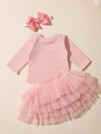 Accessoires de photographie pour nouveau-nés fille, tenue de naissance pour bébé fille, barboteuse pour bébé fille 1 mois avec jupe TUTU et bandeau à nœud, cadeau de baby shower pour nouveau-nés