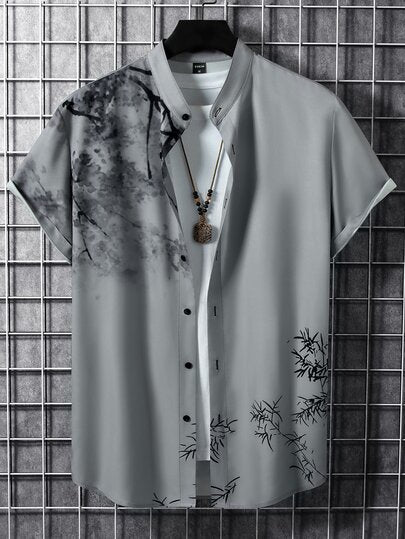 Manfinity Homme 1 pièce Chemise à imprimé plante