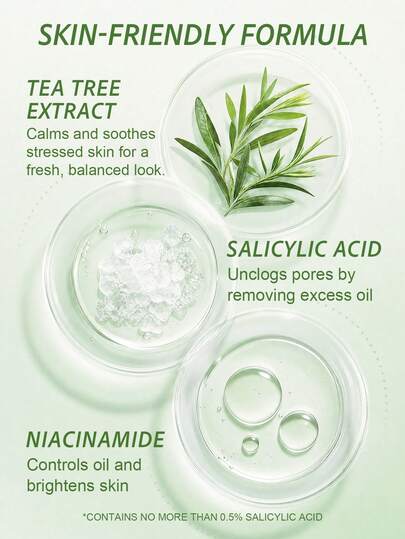Sérum SlowSunday Blemish Tea Tree, avec Niacinamide, Huile de Tea Tree & Acide Salicylique, Contrôle du Sébum, Unifie le Teint du Visage, Convient pour l'Été & l'Automne, Y2K, Pour Fêtes & Cadeaux, Idéal pour Fêtes, Halloween